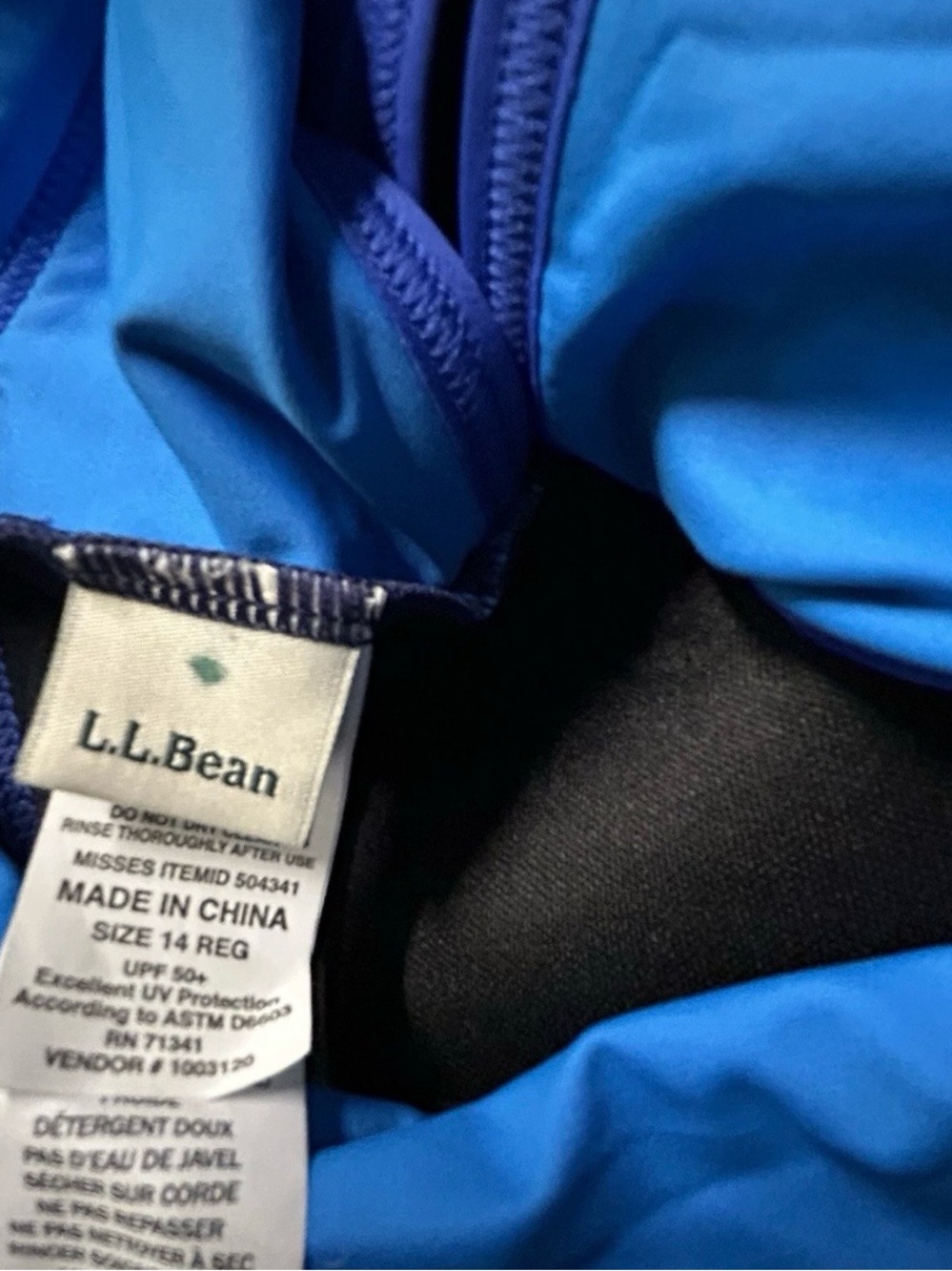 Women’s LL Bean Navy Blue Tankini Top Size 14 Swim Beach Pool - Picture 3 of 5